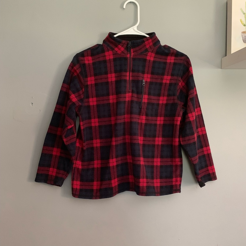 GAP Kids Buffalo Plaid Quarter Zip